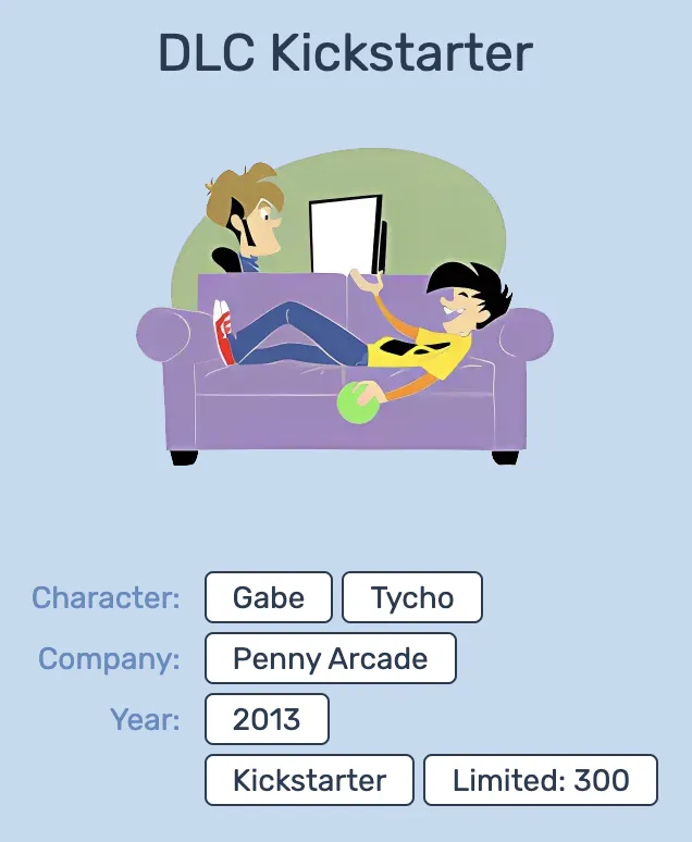 Example pin listing showing item tags